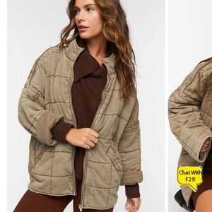 Forever 21 Quilted Jacket Dolman Free People Dupe